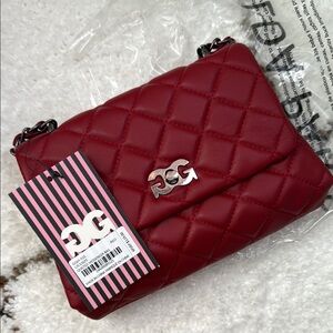 Gilda Paris Quilted Red Shoulder Bag